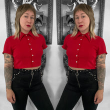 Load image into Gallery viewer, Cropped Dagger Blouse
