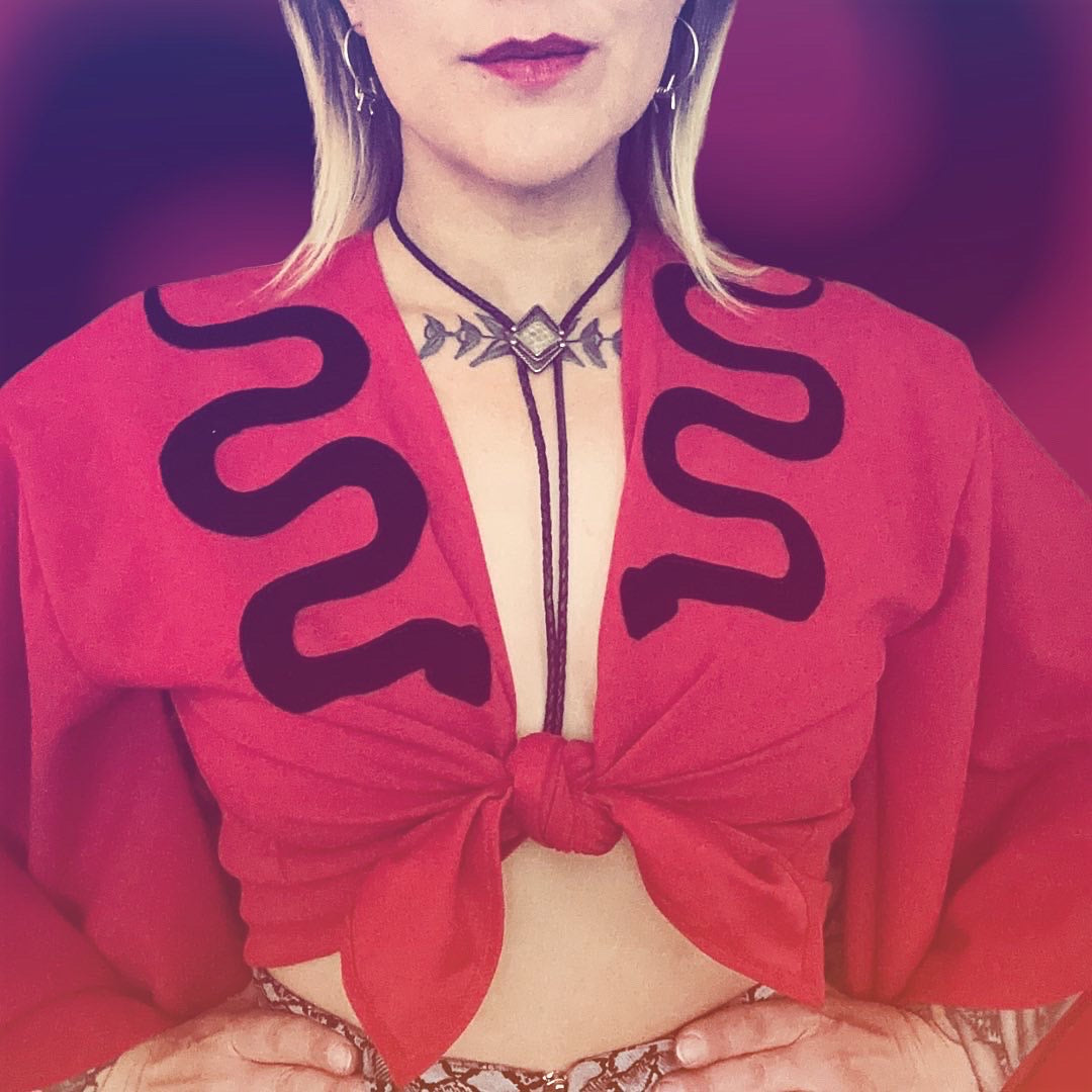 Snake Kimono:  Black, White, Red
