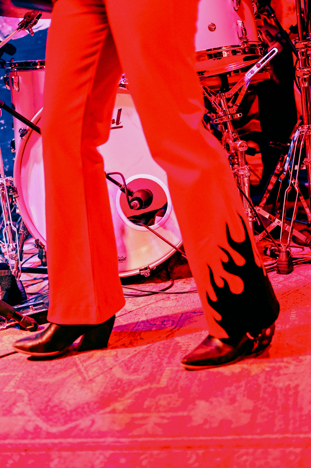Red Flame and Fringe Suit
