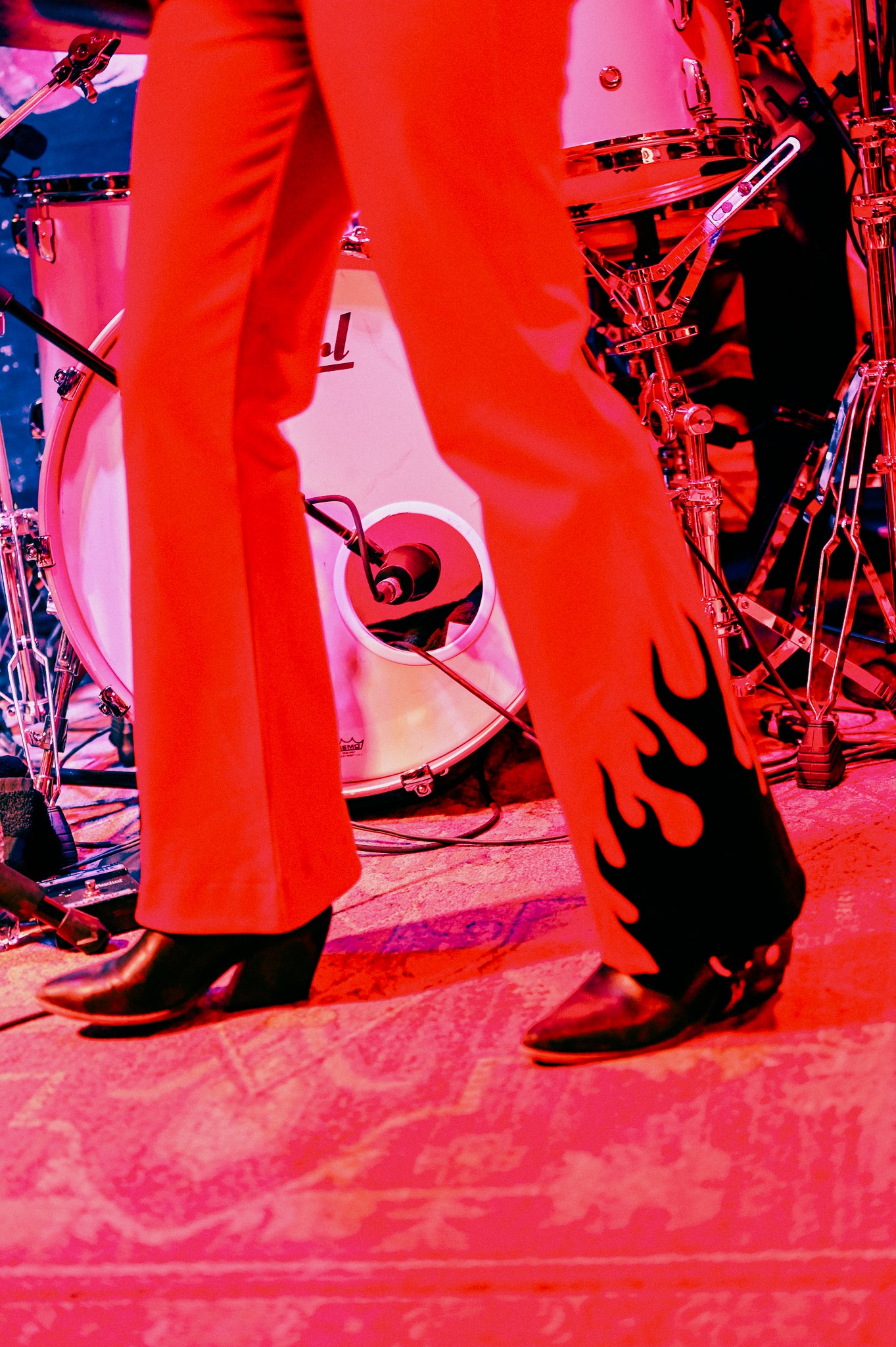 Red Flame and Fringe Suit