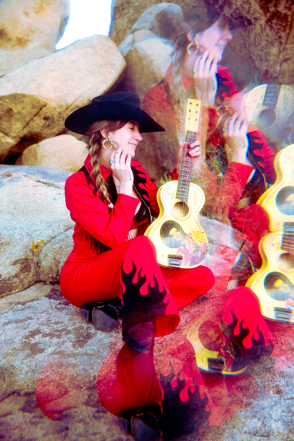 Red Flame and Fringe Suit