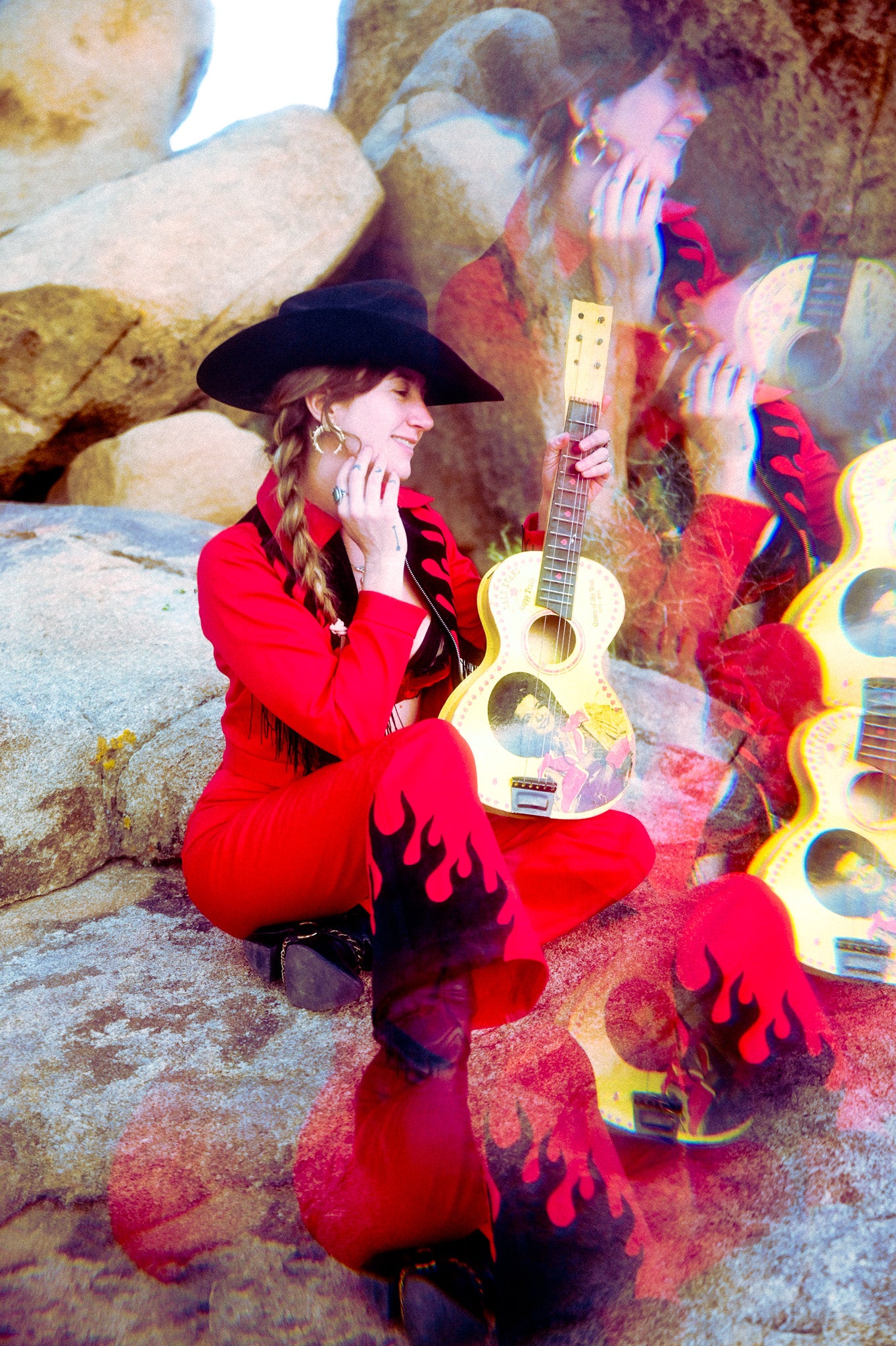 Red Flame and Fringe Suit