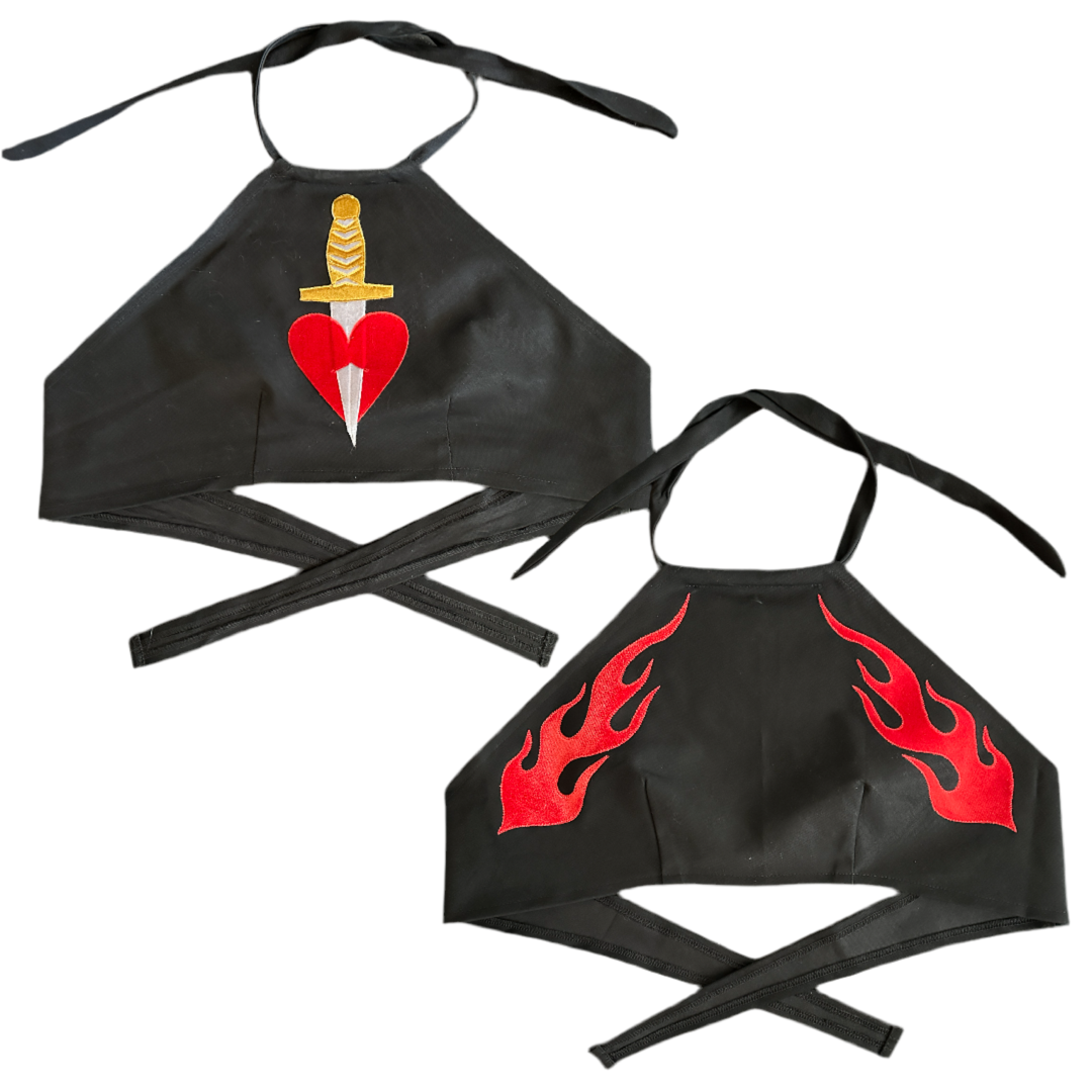 Halters:  Dagger/Heart, Flames