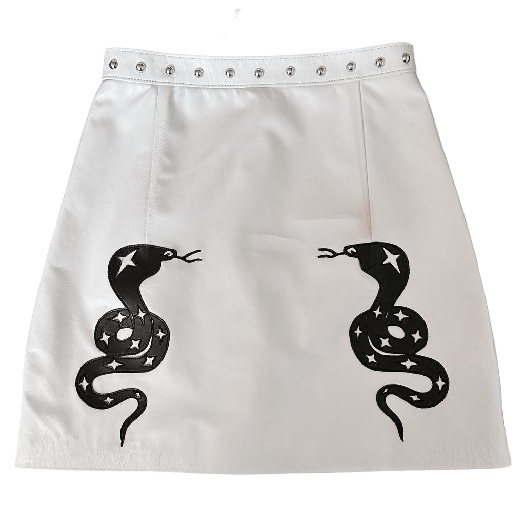 Leather Studded Cobra Skirt