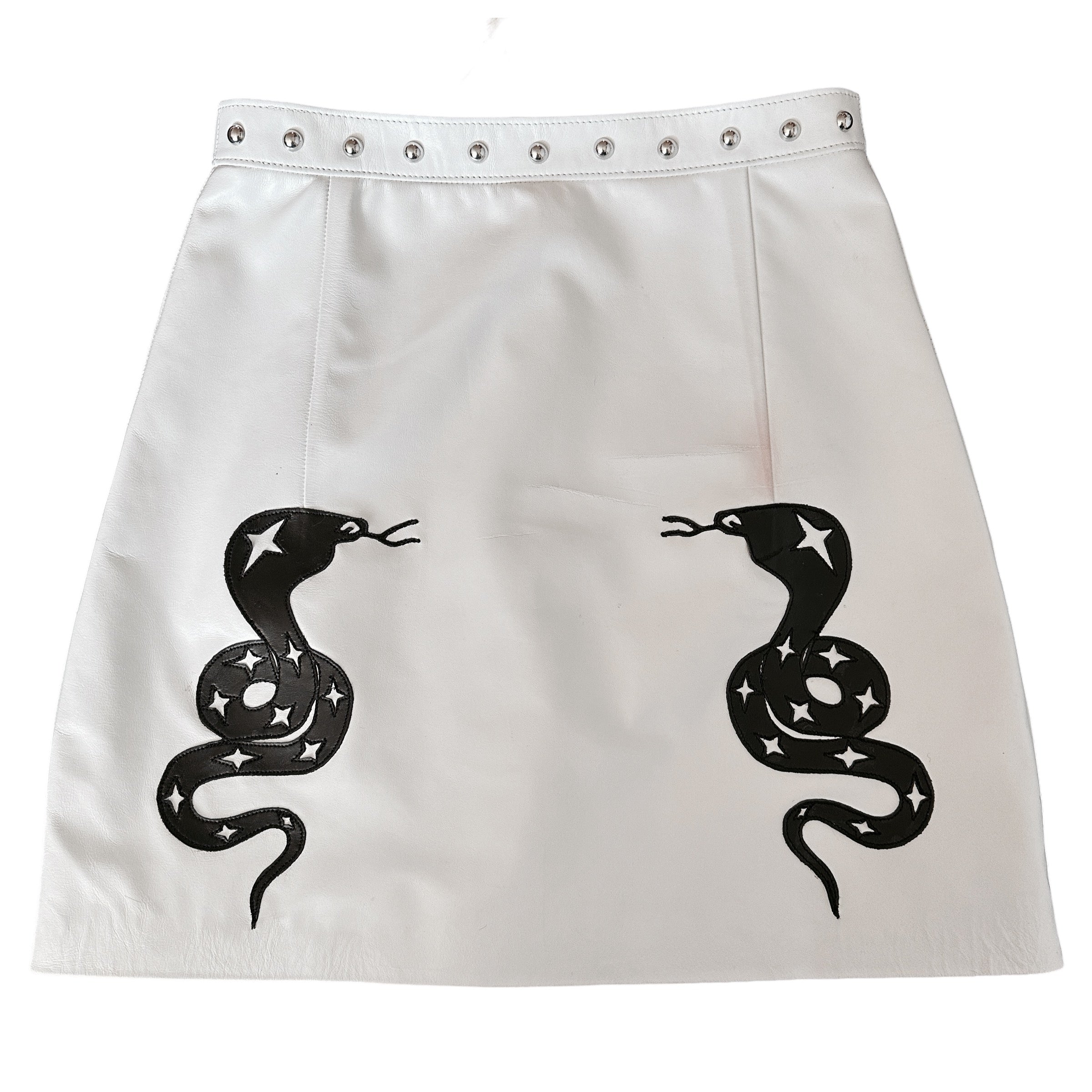 Leather Studded Cobra Skirt