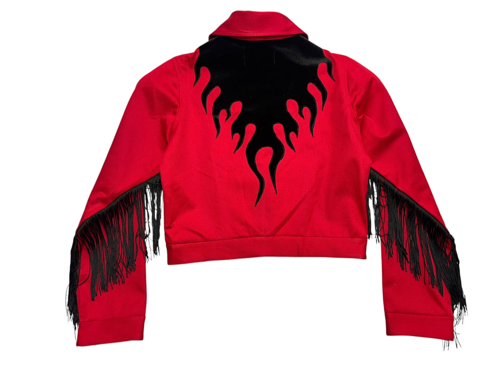 Red Flame and Fringe Suit