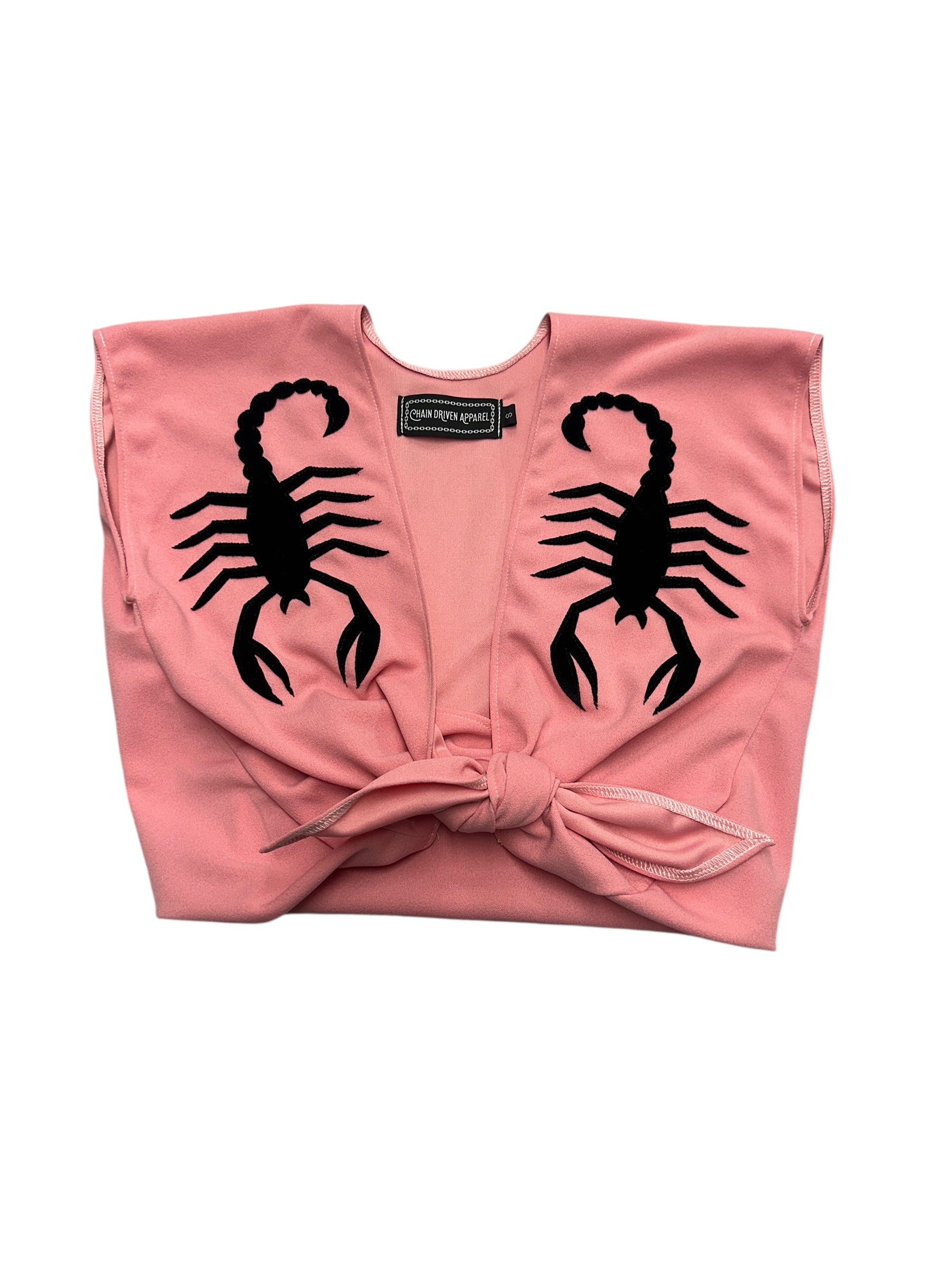 Pink Scorpion Tie Front
