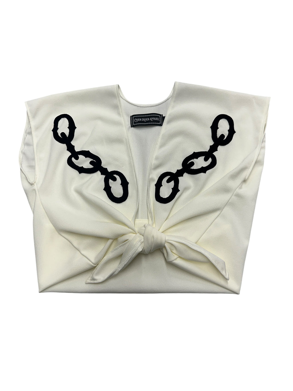 White Chain Tie Front