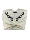 White Chain Tie Front