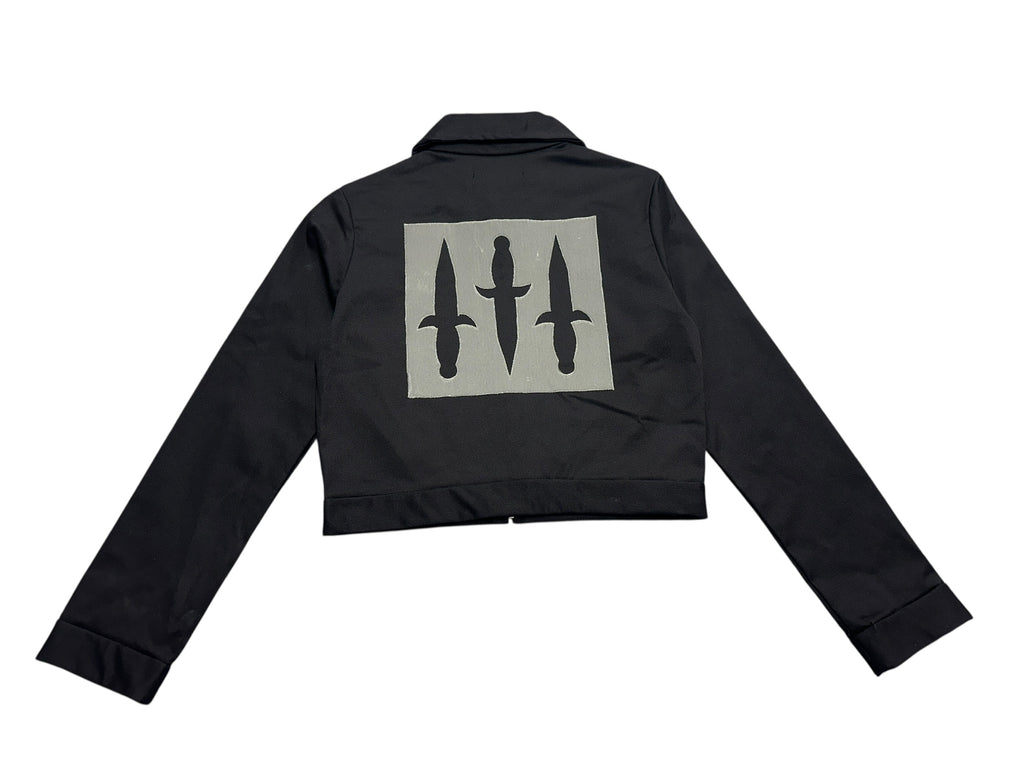 Black Denim Dagger Jacket