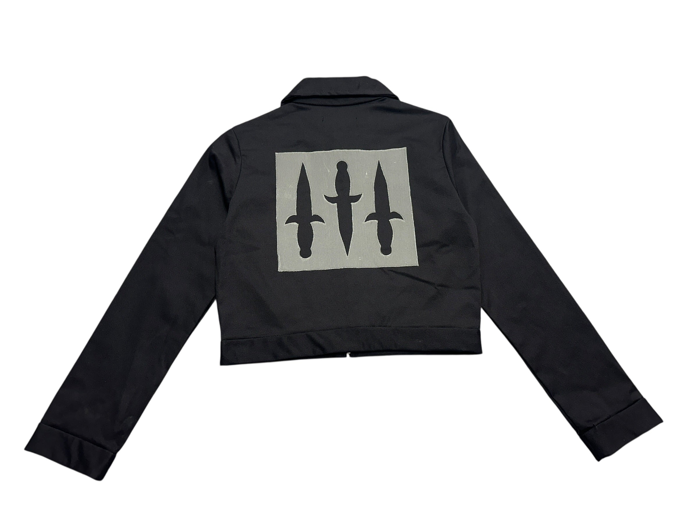Black Denim Dagger Jacket