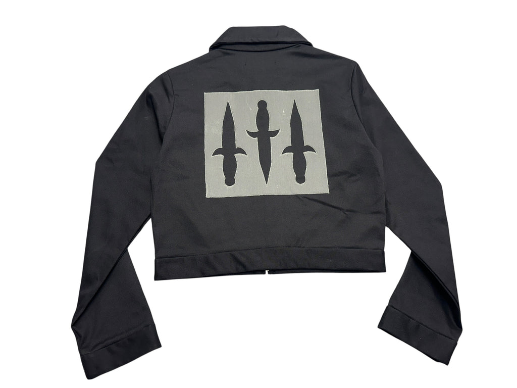 Black Denim Dagger Jacket