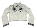 White Denim Chain Tail Scorpion and Fringe Jacket