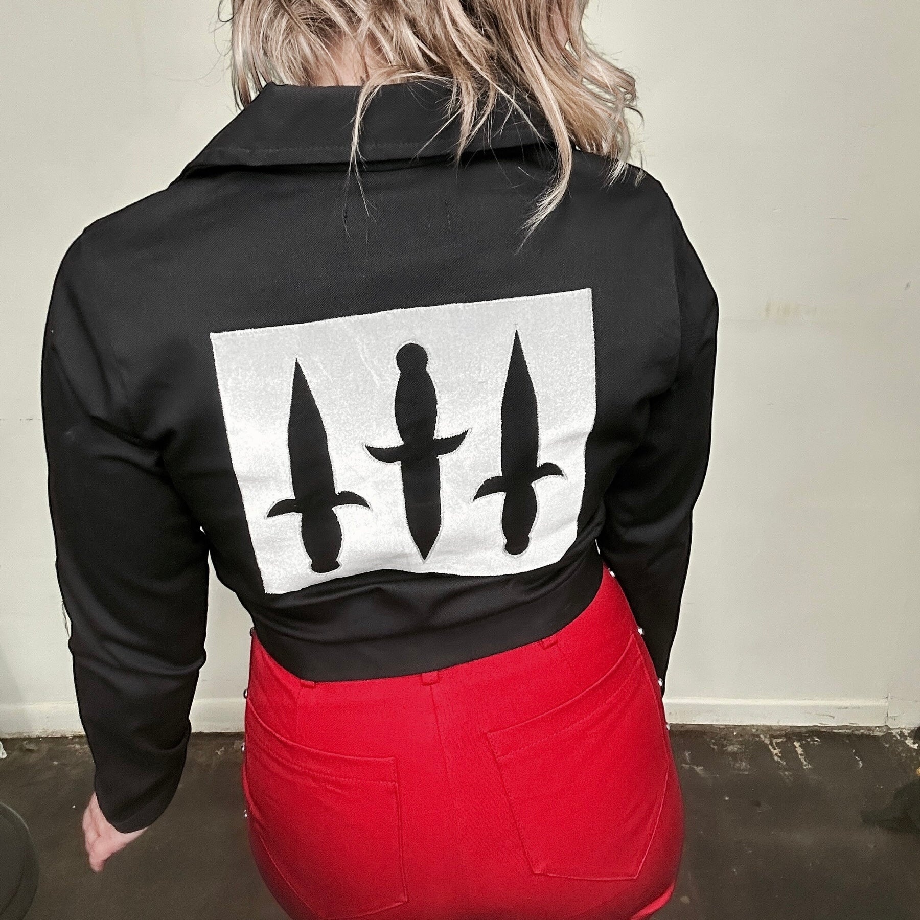 Black Denim Dagger Jacket