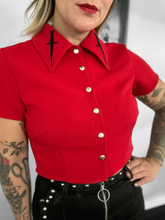 Load image into Gallery viewer, Cropped Dagger Blouse
