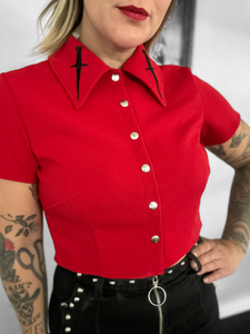 Cropped Dagger Blouse